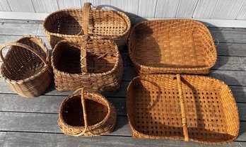 Handmade Woven Baskets- Lot Of 6