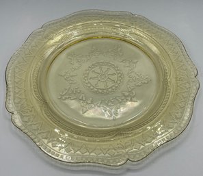 Federal Glass Co. Patrician Pattern Amber Glass Plate