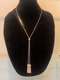 Silver Tone Tassel Pendant Necklace