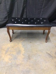 Black Leather Top Piano Bench