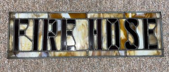 Vintage Fire Hose Stained Glass Panel