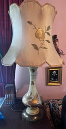 Vintage Gold Applique Floral Table Lamp