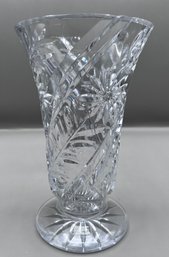 Crystal Cut Footed Vase