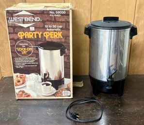 West Bend Party Perk 12 To 30 Cup Coffee Maker - Box Included #58030