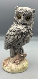 Decorative Hand Painted Ceramic Owl Figurine