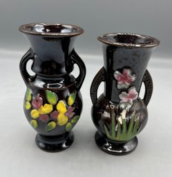 Hand Painted Japanese Ceramic Bud Vases - 2 Total - Made In Occupied Japan