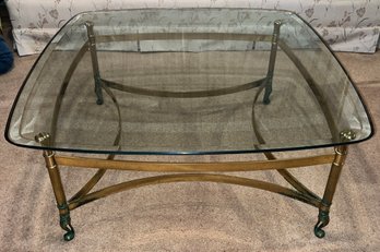 Solid Brass Glass-top Coffee Table