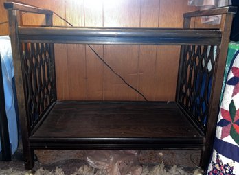 Vintage Wooden Bar/TV Cart On Castors