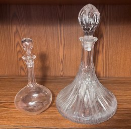 Glass & Crystal Decanters- 2 Pieces