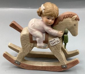 1983 Enesco Christmas Rocking Horse  Holiday Figurine