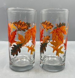 Leaf Pattern Glassware Set - 2 Total