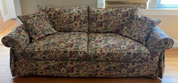 Harden Floral Pattern Upholstered Sofa With Two Throw Pillows