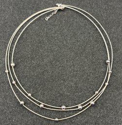 925 Silver Tri-strand Choker Necklace - .31OZT