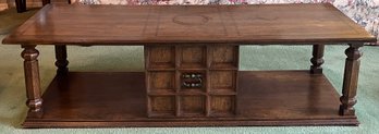 Solid Wood Coffee Table With Cabinet