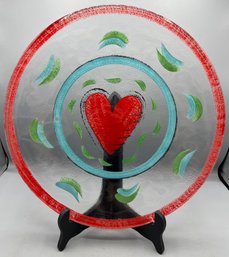 Kosta Boda 13 INCH Glass Serving Platter - Hearts