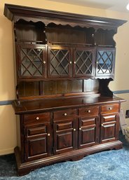 Ethan Allen Old Tavern Solid Wood 2-piece Buffet With Hutch