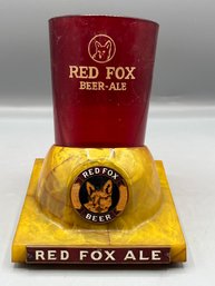 Red Fox Ale Beer Advertising Cup & Stand