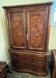 Bernhardt Furniture Solid Wood Lighted Armoire With 4 Drawers