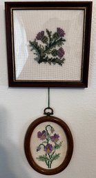 Floral Needlepoint Lot Of 2