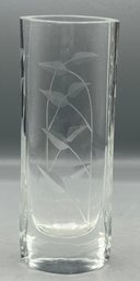 Etched Crystal Bud Vase