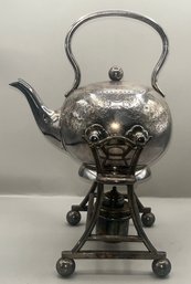 Vintage Silver Plated Tea Swing Kettle