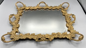 Brass Mirrored Vanity Tray