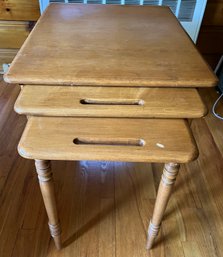 Wooden Nesting Tables - 3 Total