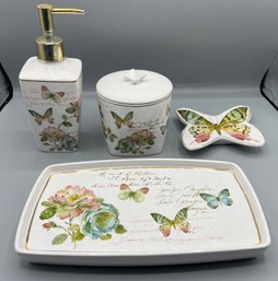 Avanti Linens Ceramic Butterfly Meadow Theme Set - 6 Total