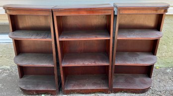 Solid Wood 3-piece Bookcase Set