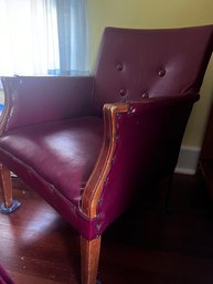 Red Leather Accent Chair