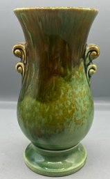 Vintage McCoy Green Glazed Pottery Vase - Made In USA
