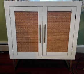 Accent Storage Cabinet With Faux Rattan Doors