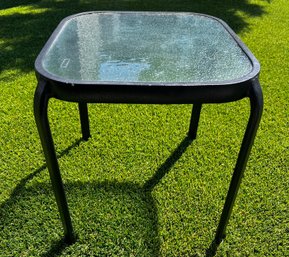 Small Outdoor Tempered Glass Table