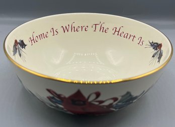 Lenox American Home Collection Winter Greetings Porcelain Bowl With 24k Gold Trim