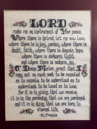 St. Francis 'lord' Framed Needlepoint