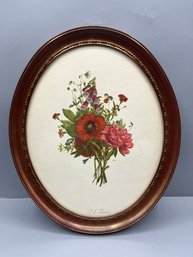 Vintage J.L Prevost Floral Pattern Print Framed