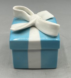 Tiffany & Co. Porcelain Present Shaped Trinket Box