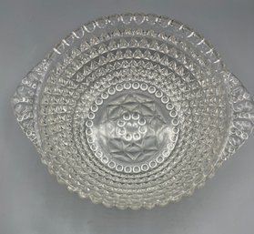 Depression Glass Hobnail Pattern Bowl With Handles