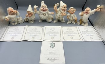 Lenox Disney Showcase Collection 7 Dwarves Ivory Porcelain Figurines - 7 Total - Boxes Included