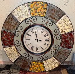 Decorative Battery Operated Metal Wall Clock