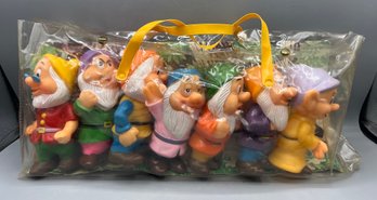 Walt Disney 7-piece Seven Dwarfs Rubber Squeak Toy Set - Made In Hong Kong