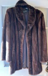 Womens Mink Fur Coat With Mink Headband Included
