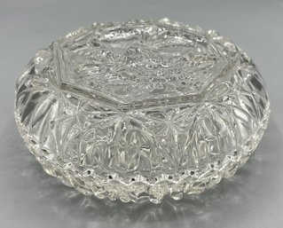 Federal Co. Pioneer Pattern Georgian Clear Pressed Depression Glass Lidded Trinket Bowl