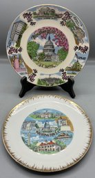 Capitol Souvenir Co. Washington DC Porcelain Plates - 2 Total