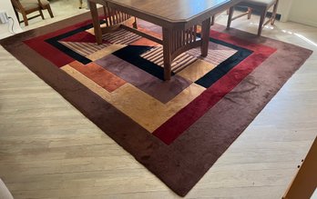 New Wave Collection Wool Pomegranate Colored Area Rug - 8 X 11