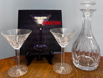 Waterford Crystal Martini Glasses, Martini Book & Decanter