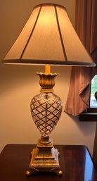 Ethan Allen Pineapple Style Glass 3-way Setting Table Lamps - 2 Total