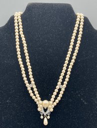Faux Pearl Double-strand Costume Jewelry Necklace