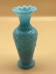 Portieux French Vallerysthal Blue Opaline Milk Glass
