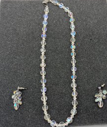 Vintage Crystal Necklace And Earring Set